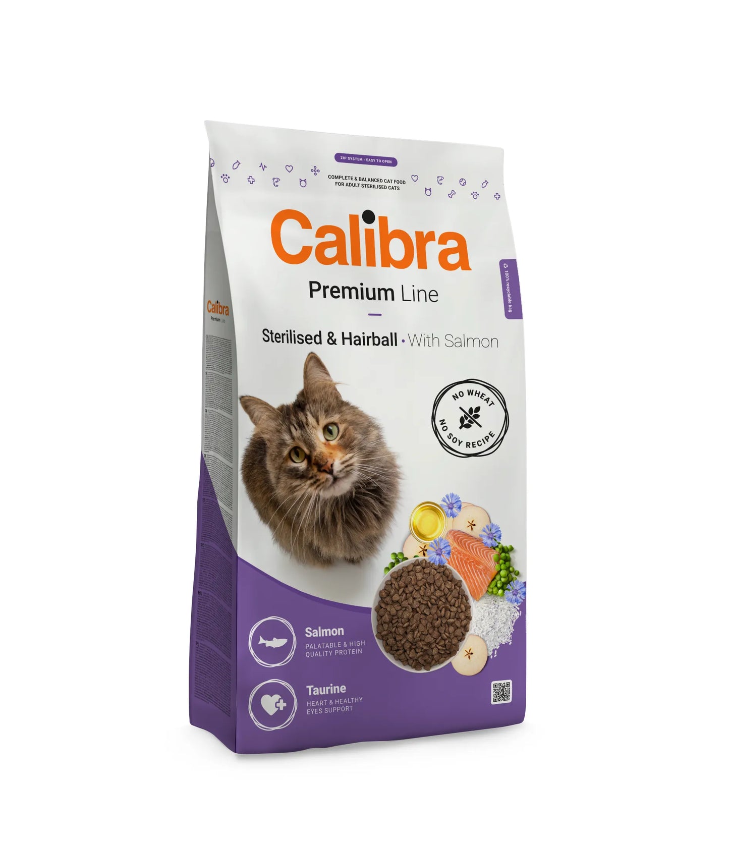 Calibra Gato Premium Line Esterilizado & Bola de Pelo Salmão | 10Kg