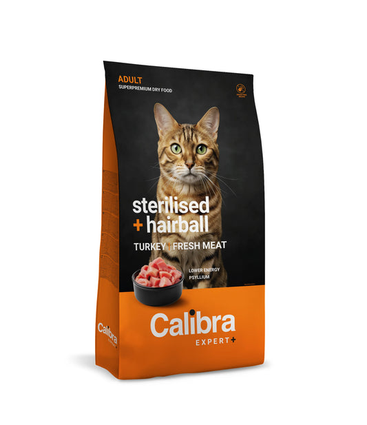 Calibra Expert+ Gato Adulto Esterilizado e Bolas de Pelo - Ração seca para gato esterilizado e com bolas de pelo