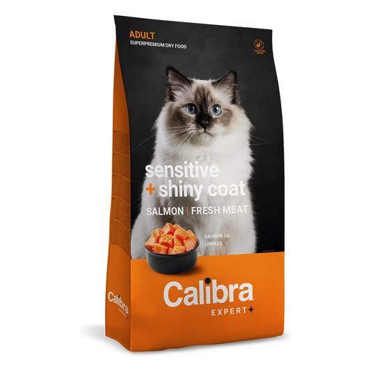 Calibra Expert+ Gato Adulto Pele Sensível e Pelo Brilhante - Ração seca para gato com pele sensível