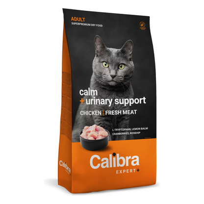 Calibra Expert+ Adult Cat Calm & Urinary Support - Dry cat food for urinary tract and stress