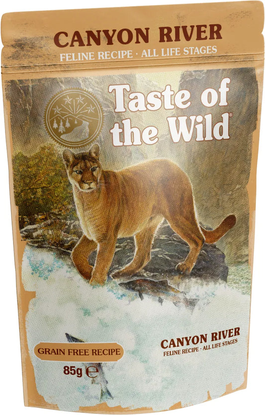 TASTE FELINE CANYON RIVER TROCITOS EN SALSA SOBRE | 12 X 85GR