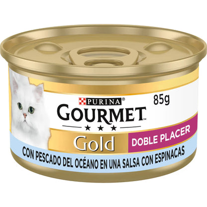 Gourmet Gold Multi Doble Placer Gato Pescado y Espinacas - Comida húmeda para gatos