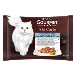 Gourmet A LA Carte - Comida húmeda para gato con pescado del océano, salmón, pavo y pato