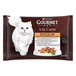 Gourmet A LA Carte - Ração húmida para gato com frango, truta, vaca e bacalhau