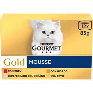Gourmet Gold Multi Mousse Surtido Adult Cat Salmon - Wet cat food for weight management