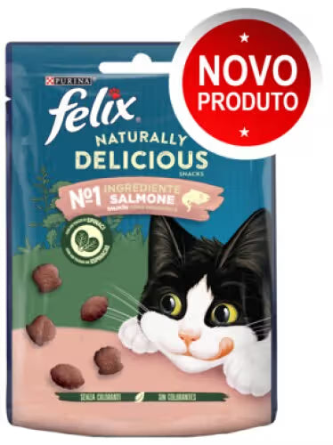 Felix Naturally Delicious - Ração húmida para gato com salmão e espinafres