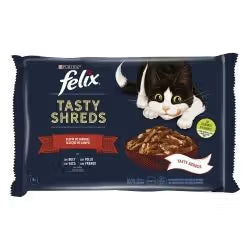 Felix Tasty Shreds Felix Seleção do Campo - Ração húmida para gato com vaca e frango
