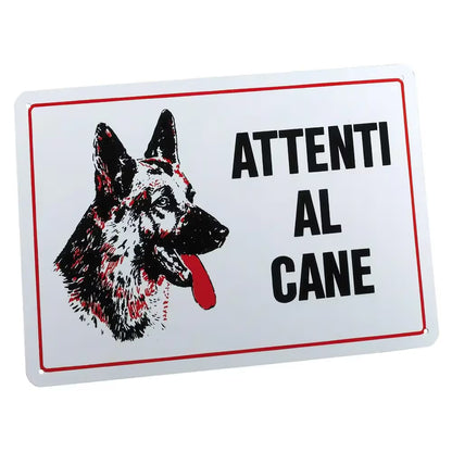 Ferplast Cartel Attenti AL Cane Bianco - Placa de aviso para cão