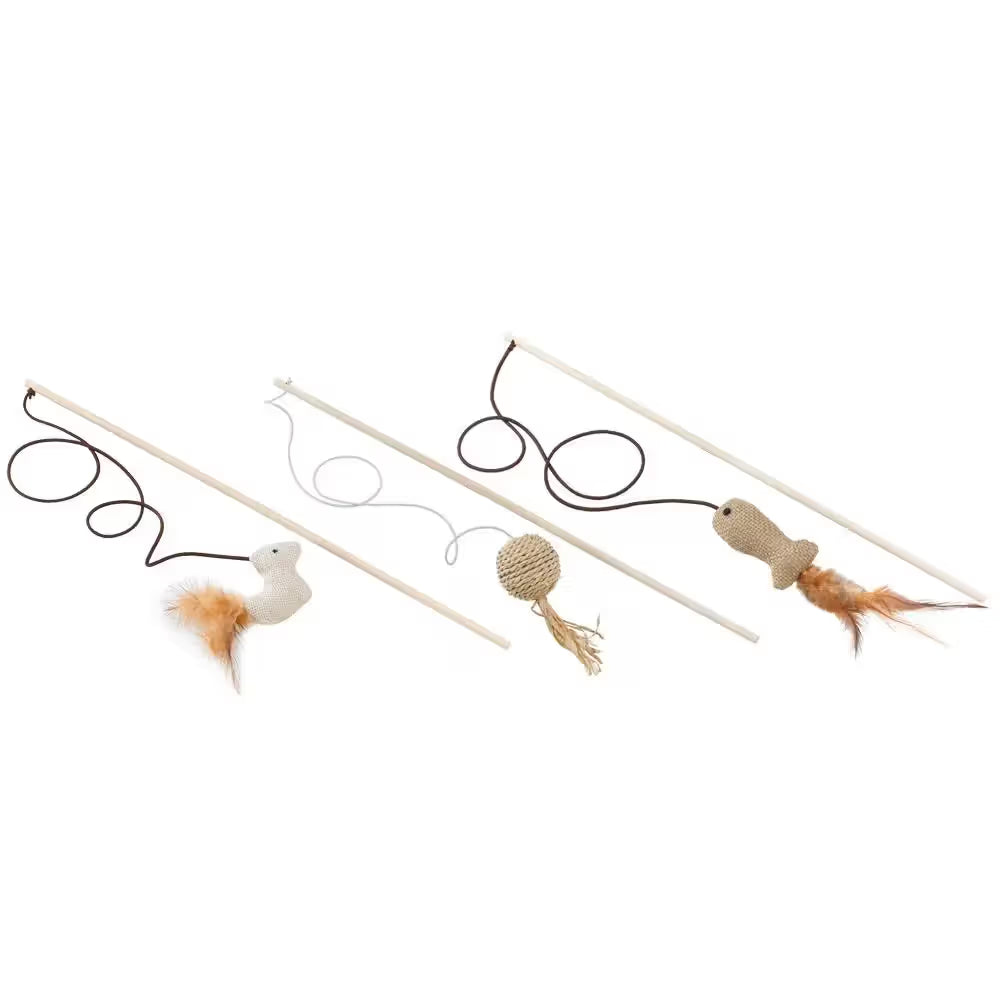 Ferplast Caña Pesca PA 4998 Wooden Cat Whip - Brinquedo para gato