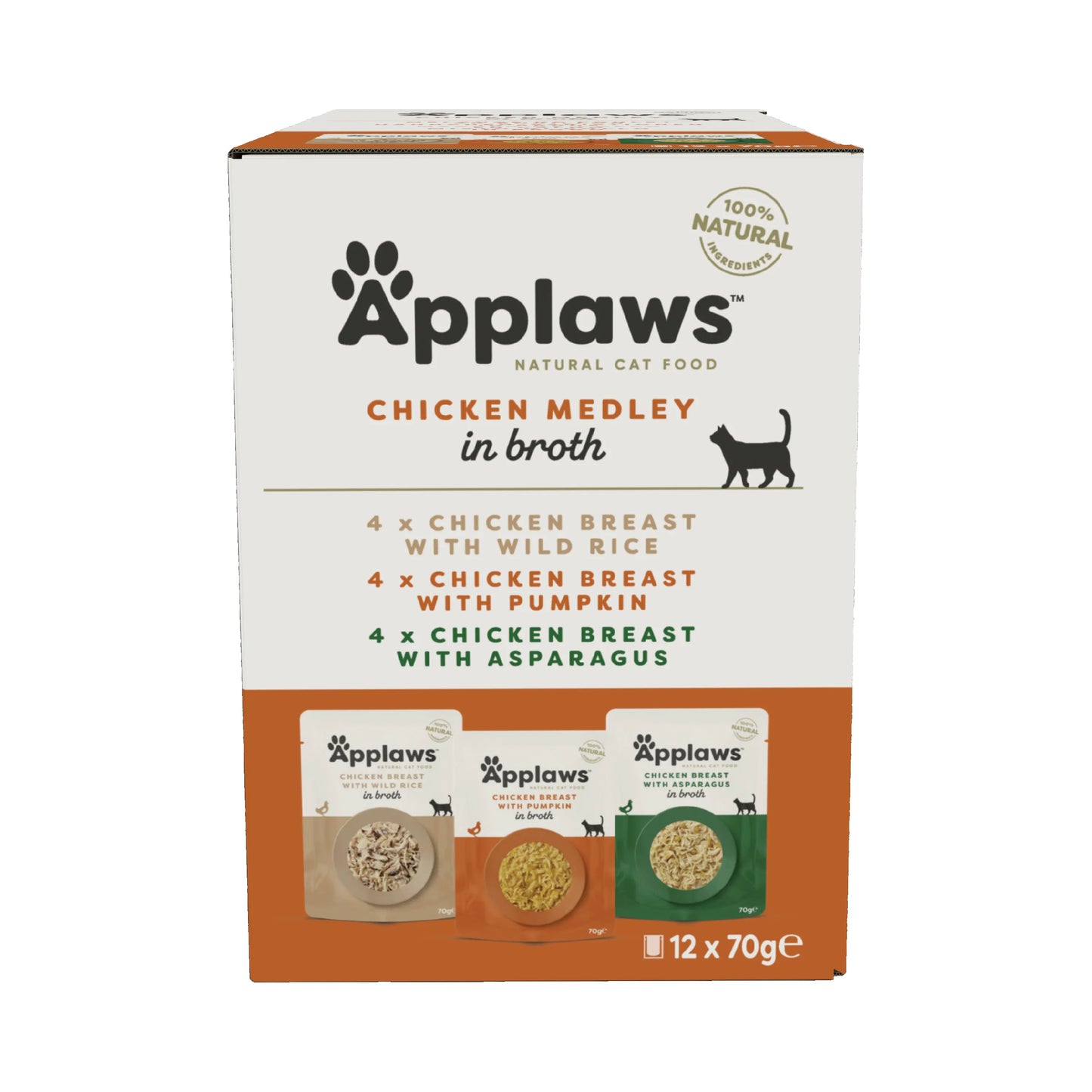 APPLAWS CAT BROTH CHICKEN MULTIPACK | 12 X 70G
