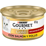 Gourmet Gold Single Bocadi EN Salsa Gato Salmão e Frango - Ração húmida para gato