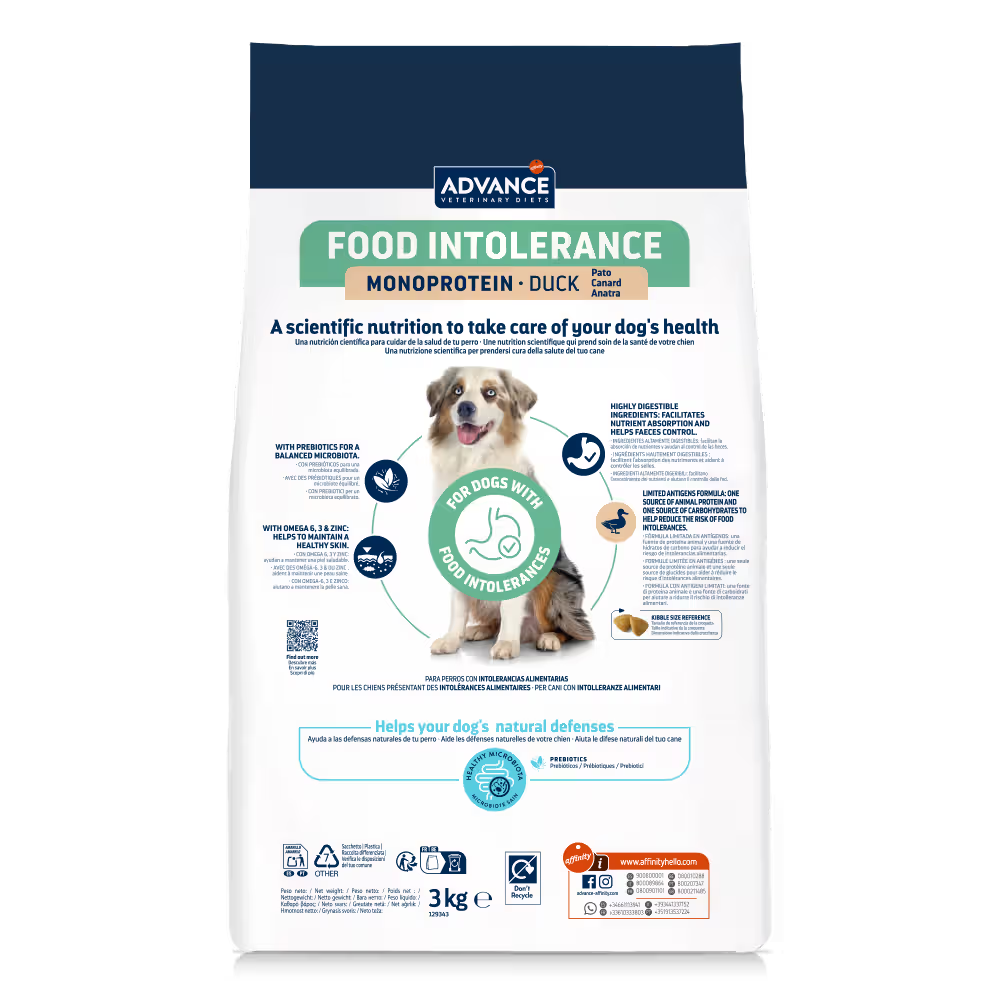 Advance Vet Perro Intolerancia Alimentaria Pato - Pienso seco para perro con intolerancia alimentaria