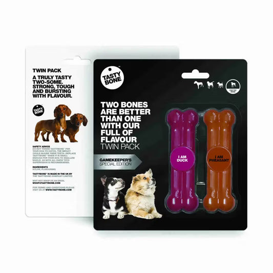 Tastybone Twin Pack Faisan Pato Toy - Brinquedo para cão