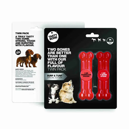 Tastybone Twin Pack Gamba BBQ Steak Toy - Brinquedo para cão