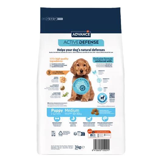 Advance Medium Cachorro Perro Pollo y Arroz - Pienso seco para perro