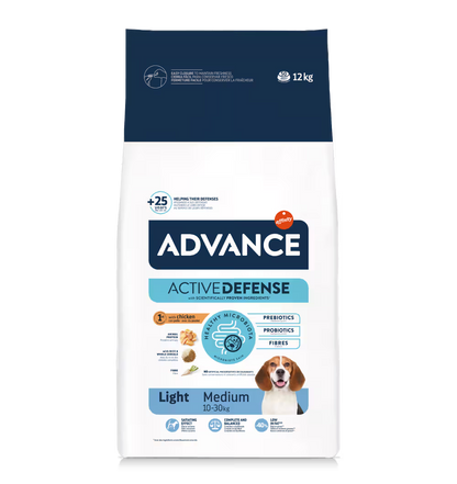 Advance Perro Medium Light Pollo y Arroz - Pienso seco para perro para control de peso