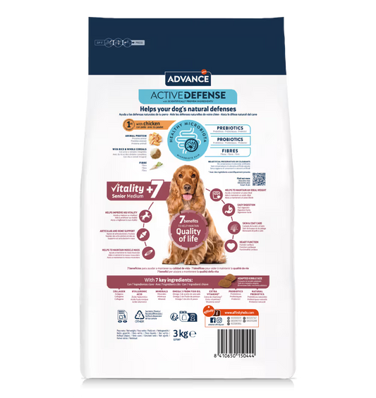 Advance Perro Medium Senior +7 Pollo y Arroz - Pienso seco para perro senior
