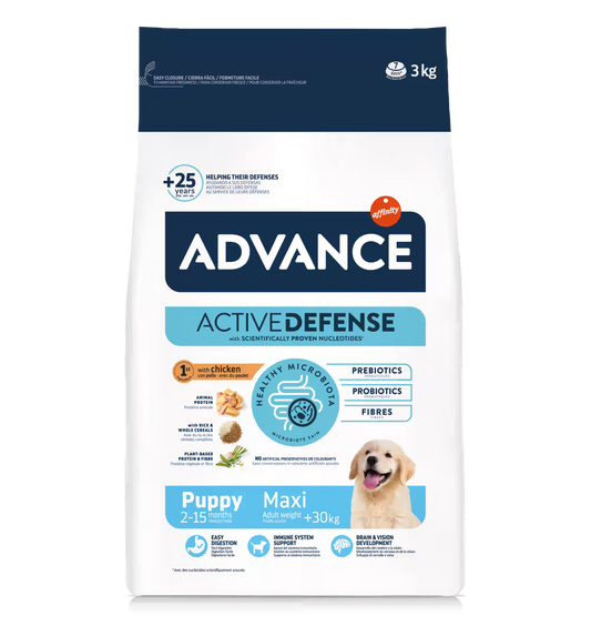Advance Maxi Cachorro Perro Pollo y Arroz - Pienso seco para perro con pollo y arroz