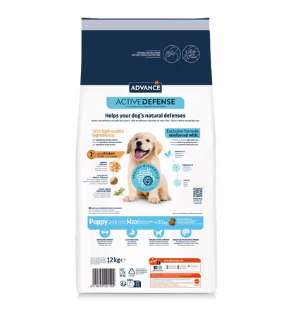 Advance Maxi Cachorro Cão Frango e Arroz - Ração seca para cão com frango e arroz