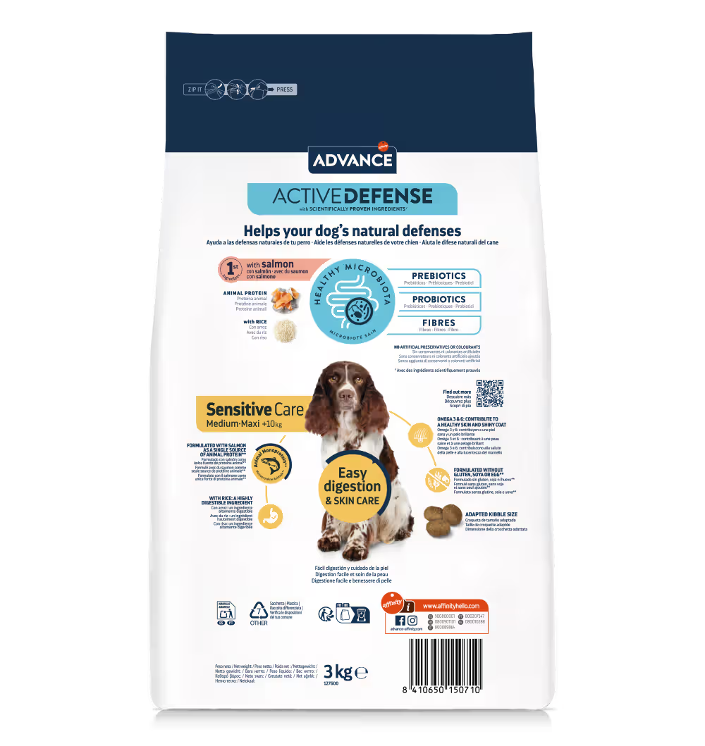 Advance Cão Medium & Maxi Adulto Sensitive Salmão e Arroz - Ração seca para cão com sensibilidade