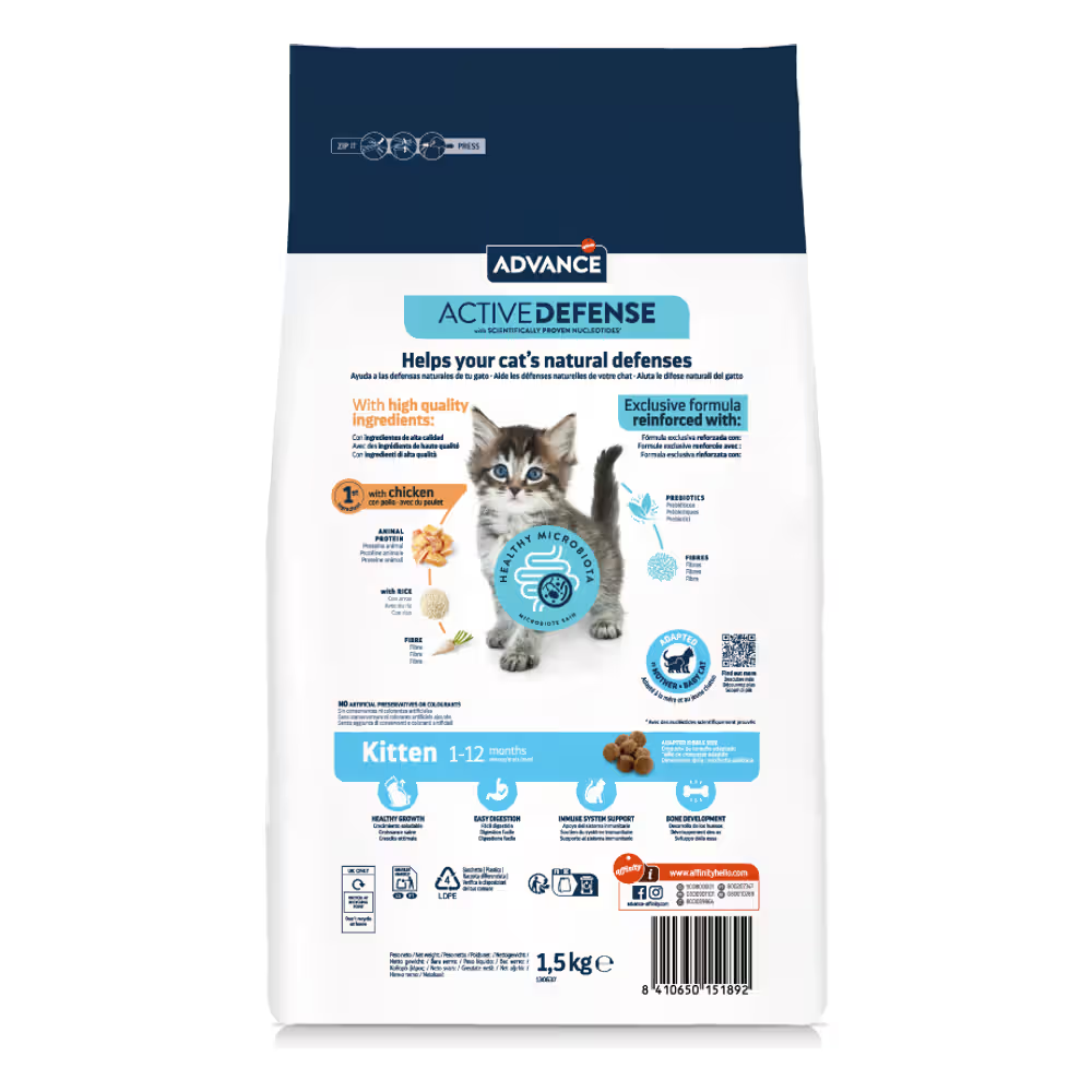 Advance Gatinho Gato Frango e Arroz - Ração seca para gato com frango e arroz