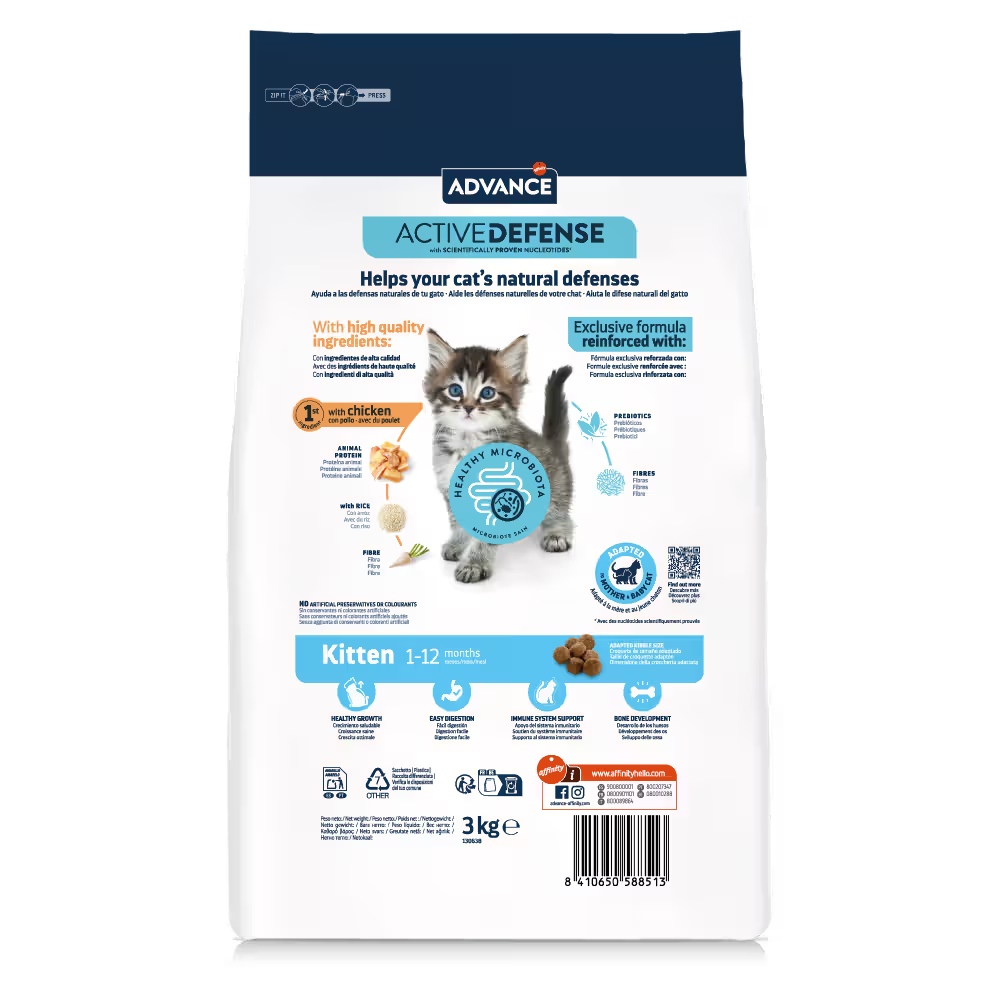 Advance Gatinho Gato Frango e Arroz - Ração seca para gato com frango e arroz