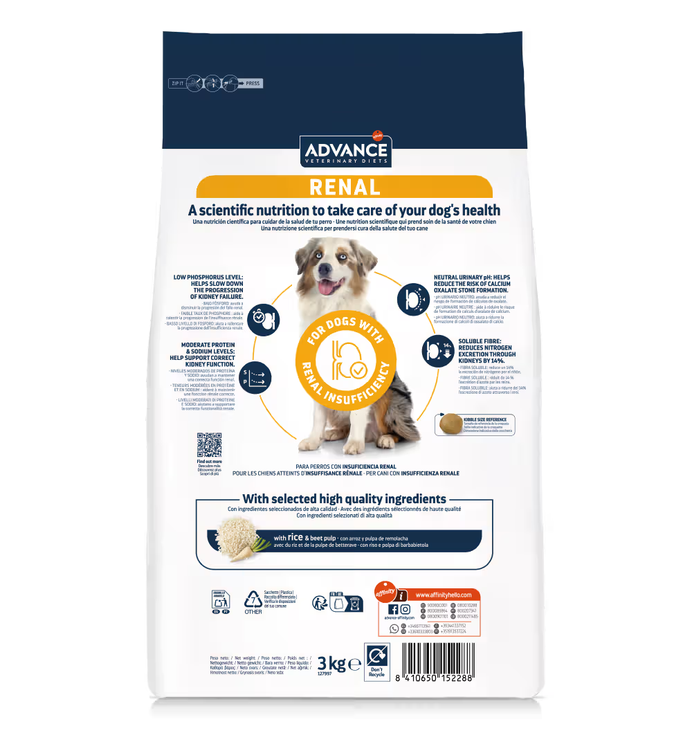 Advance Vet Renal Cão - Ração seca para cão com problemas renais
