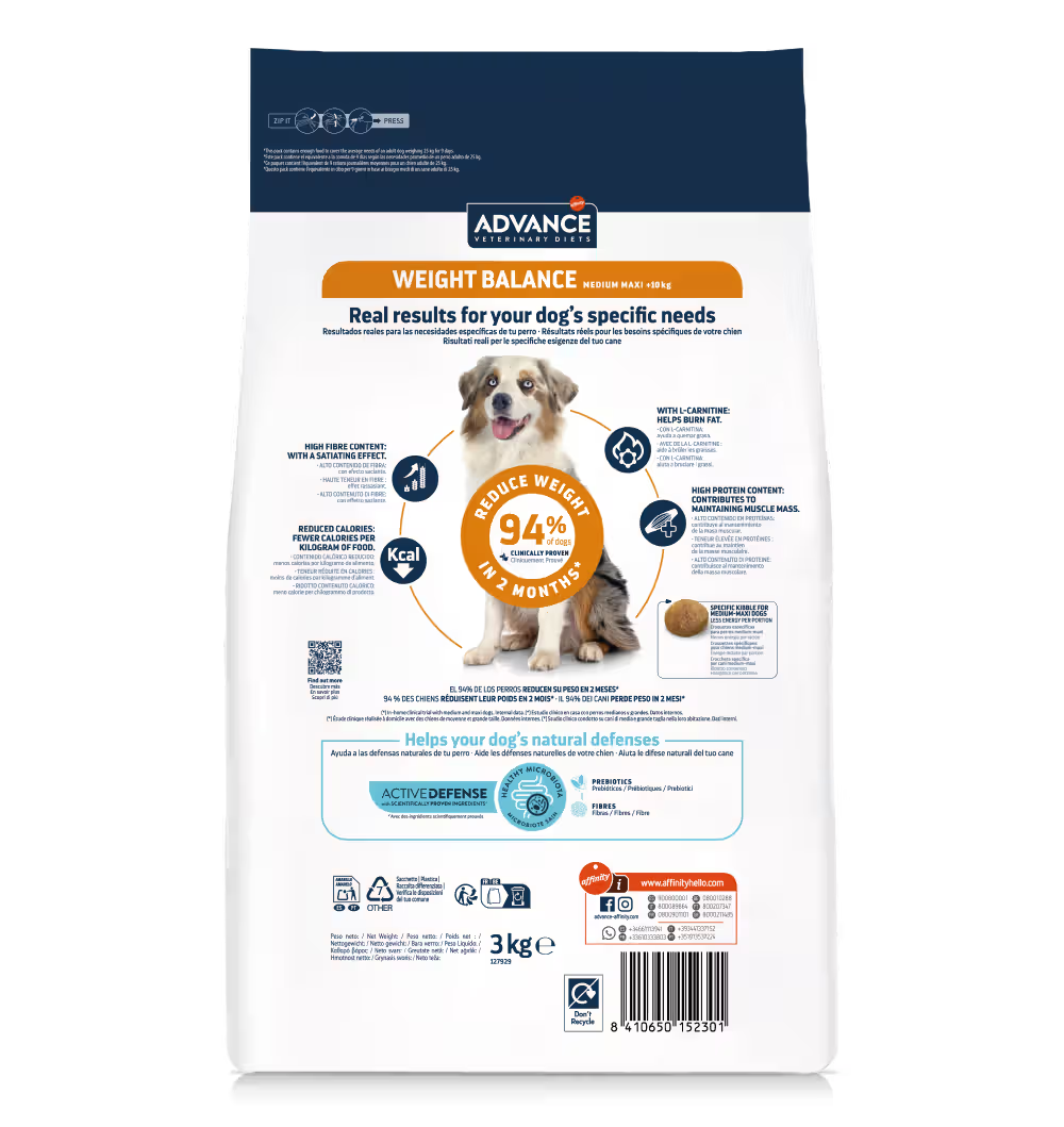 Advance Dog Vet Medium & Maxi Weight Balance Poultry - Dry dog food for weight control