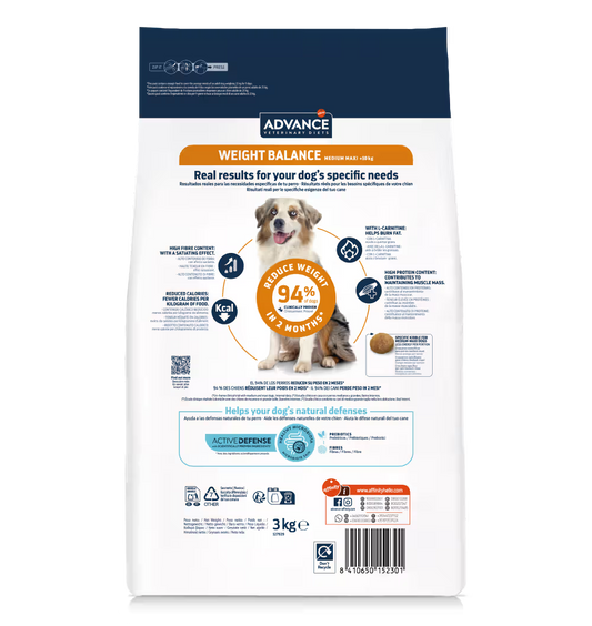 Advance Dog Vet Medium & Maxi Weight Balance Poultry - Dry dog food for weight control