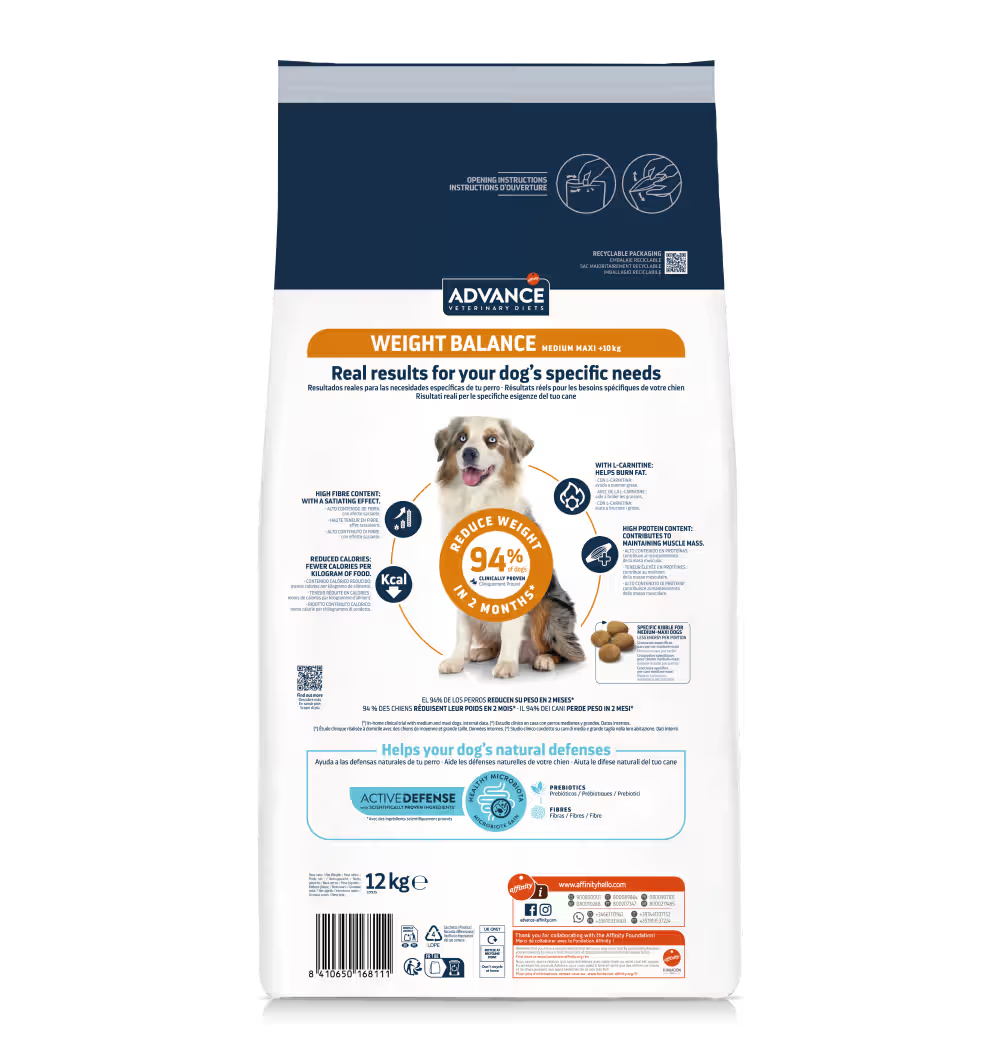 Advance Dog Vet Medium & Maxi Weight Balance Poultry - Dry dog food for weight control