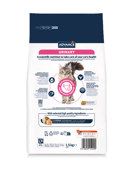 Advance Vet Gato Urinary Pollo - Pienso seco para gato para la salud urinaria