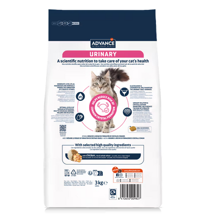 Advance Vet Gato Urinary Frango - Ração seca para gato para saúde urinária