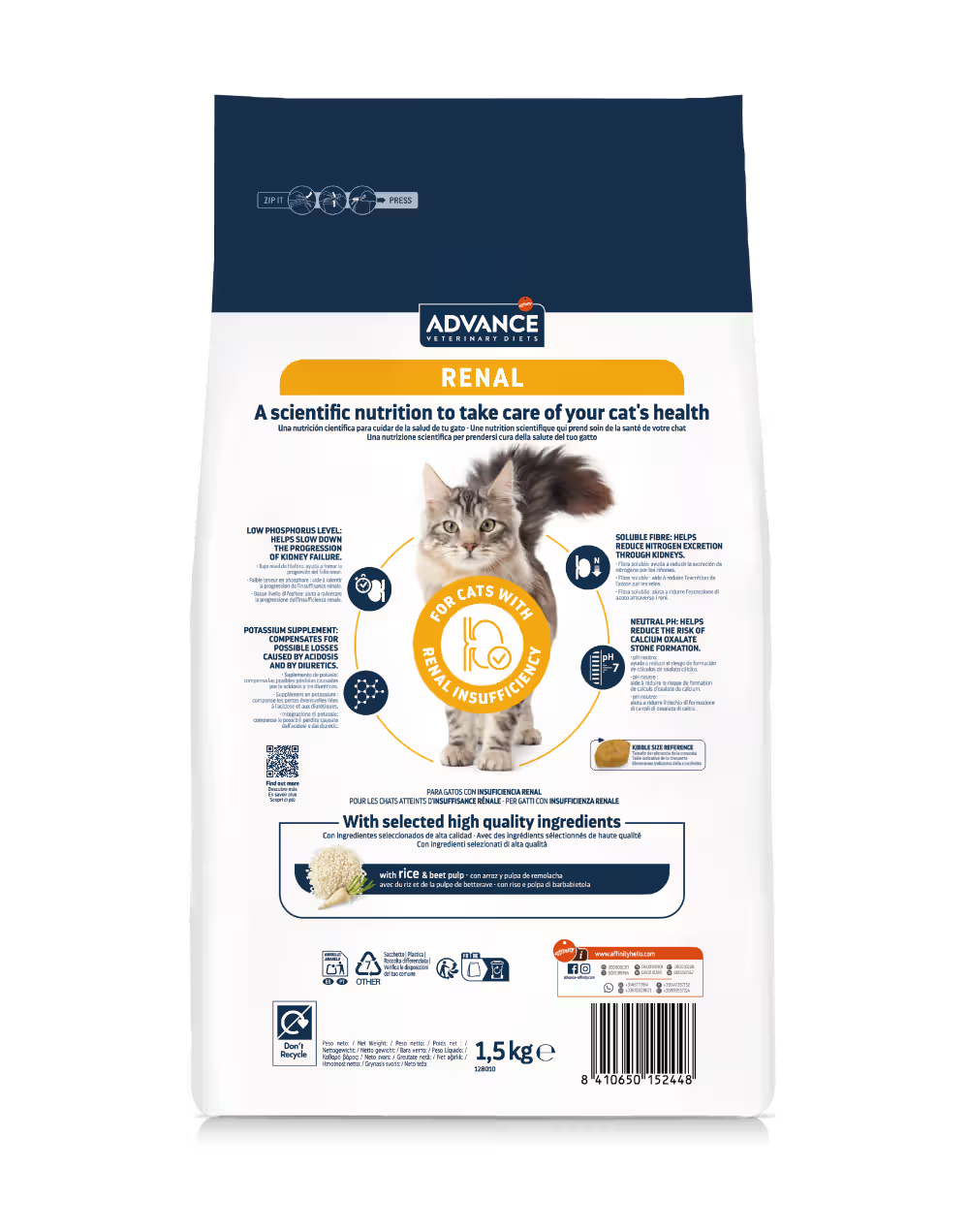 Advance Vet Gato Renal - Pienso seco para gato para insuficiencia renal