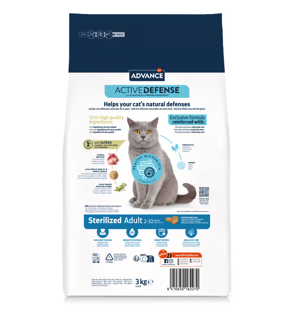 Advance Sterilized Gato Pavo y Cebada - Pienso seco para gato esterilizado