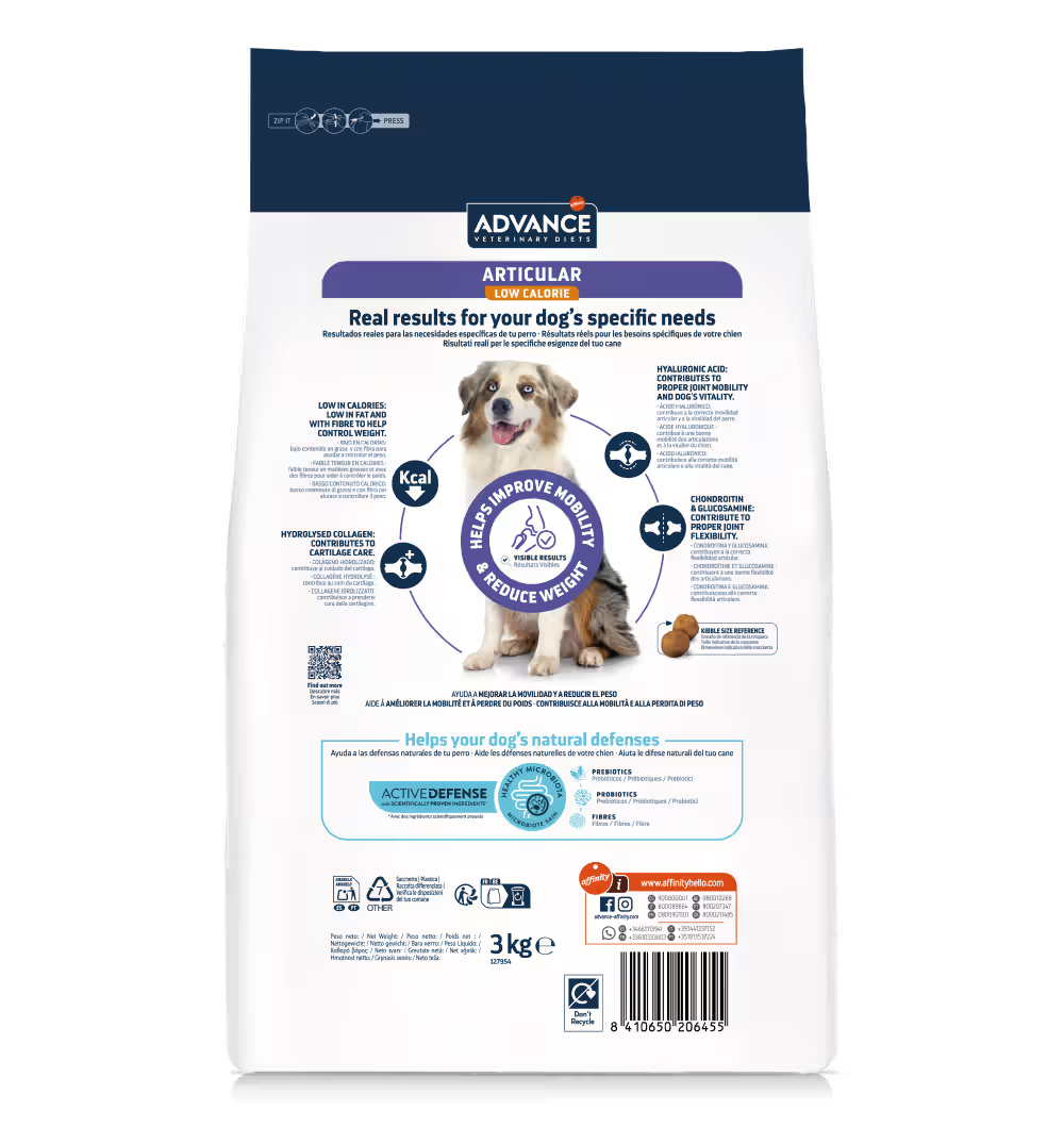 Advance Vet Articular Low Calorie Perro Pollo - Pienso seco para perro para soporte articular y control de peso