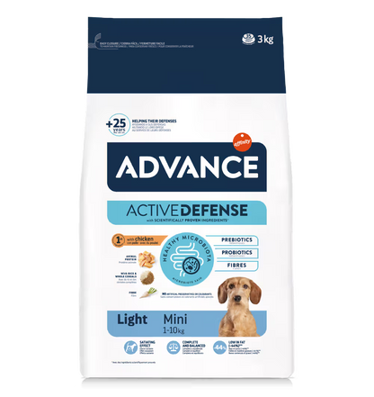 Advance Mini Light Cão Frango e Arroz - Ração seca para cão para controlo de peso