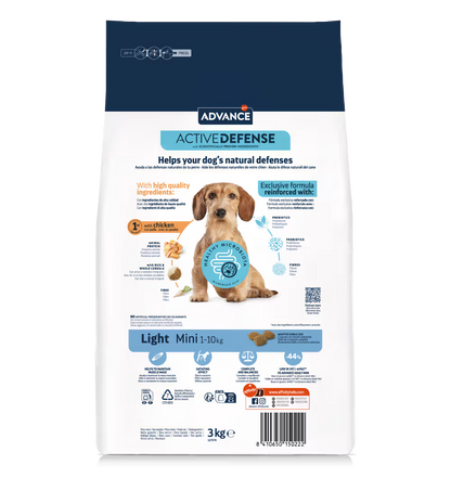 Advance Mini Light Cão Frango e Arroz - Ração seca para cão para controlo de peso