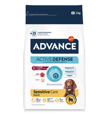 Advance Cão Adulto Sensitive Cordeiro e Arroz - Ração seca para cão com pele e digestão sensíveis