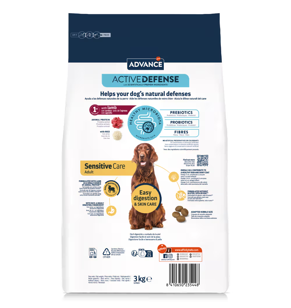Advance Adult Dog Sensitive Lamb and Rice - Dry food for dogs with sensitive skin and digestion