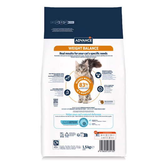 Advance Vet Weight Balance Gato Aves de Corral - Pienso seco para gato para control de peso
