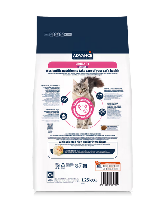 Advance Vet Gato Urinary Stress Pollo - Pienso seco para gato con problemas urinarios