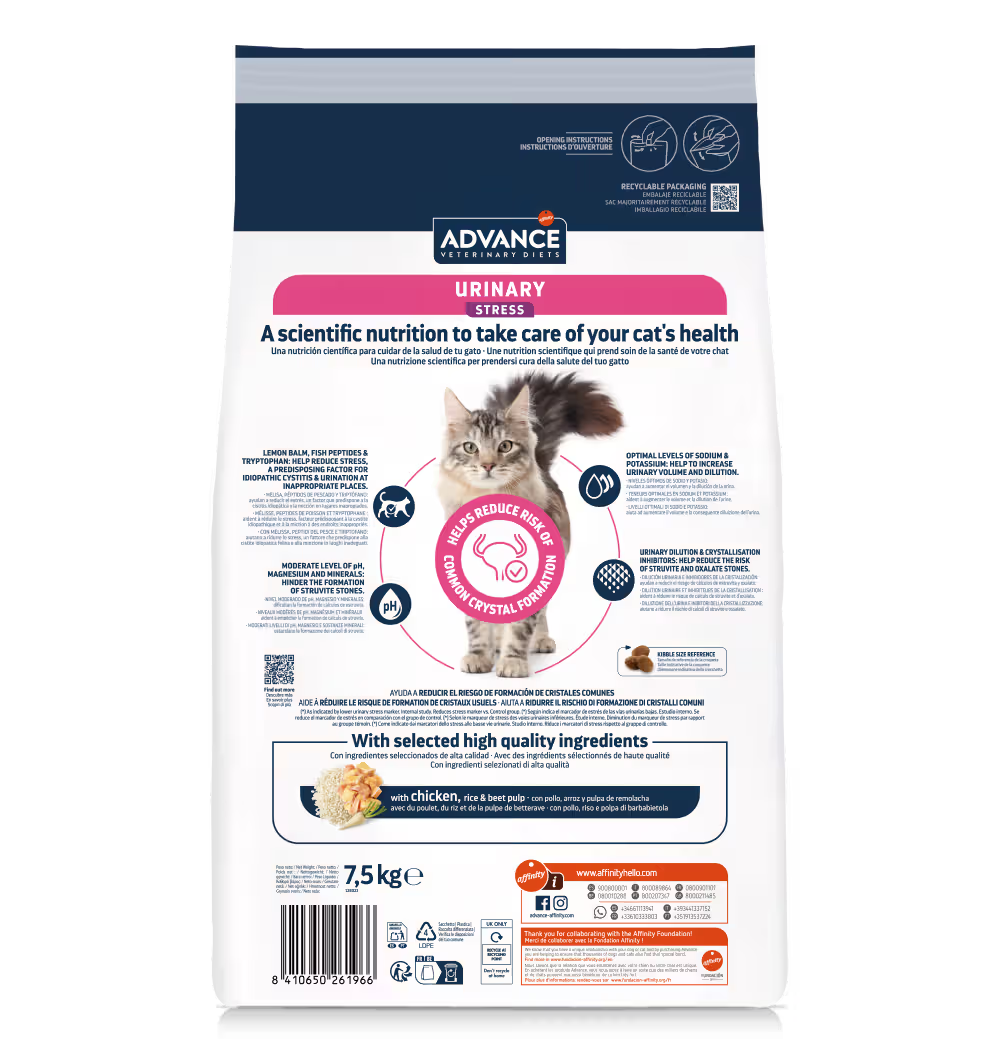 Advance Vet Gato Urinary Stress Pollo - Pienso seco para gato con problemas urinarios