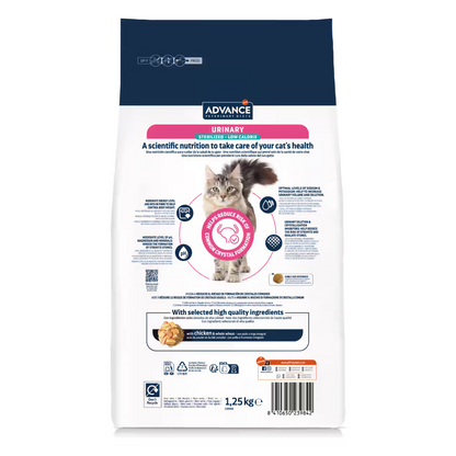 Advance Vet Gato Urinary Sterilized Low Calorie Frango - Ração seca para gato esterilizado para saúde urinária e controlo de peso