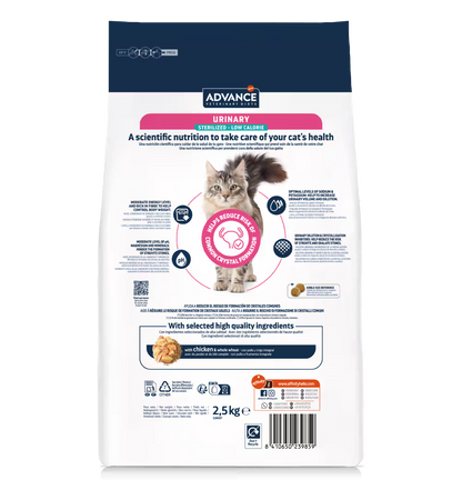 Advance Vet Gato Urinary Sterilized Low Calorie Pollo - Pienso seco para gato esterilizado para salud urinaria y control de peso