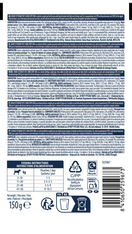 Advance VET Atopic - Alimento húmido para cão adulto