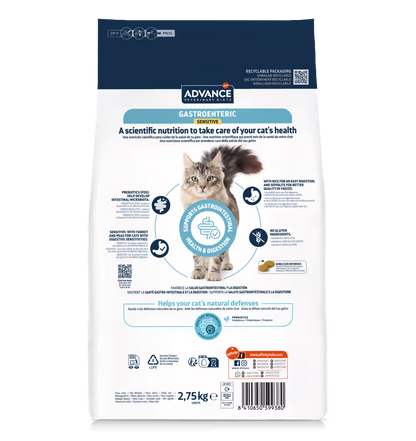 Advance Vet Gato Gastroenteric Sensitive Pavo - Pienso seco para gato con problemas gastrointestinales