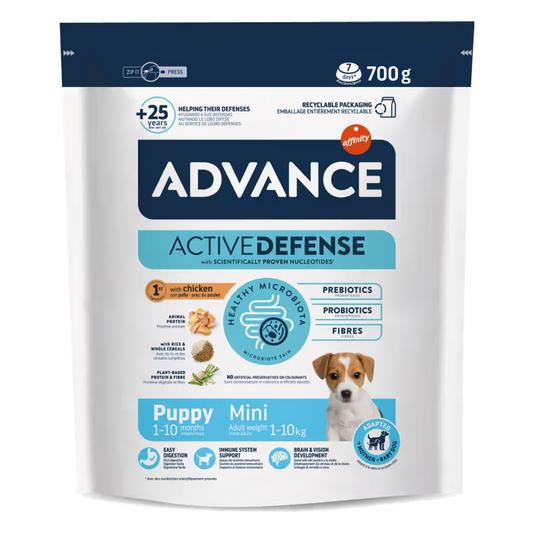 Advance Mini Cachorro Cão Frango e Arroz - Ração seca para cão