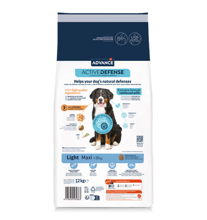 Advance Maxi Light Dog Chicken and Rice - Dry dog food for weight control