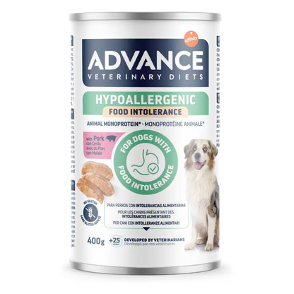 Alimentação Veterinária húmida para Cão Advance Vet Dog Hypoallergenic Pork Wet (Lata)