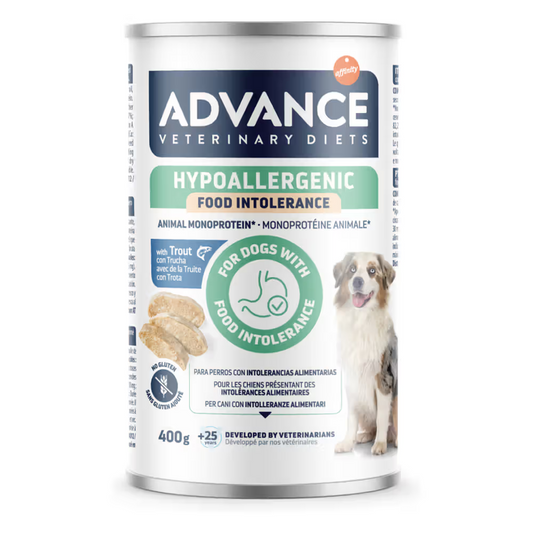 Alimentação Veterinária húmida para Cão Advance Vet Dog Hypoallergenic Trout Wet (Lata)